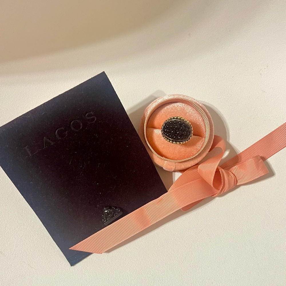 LAGOS Gold/Silver, Black Caviar Ring
